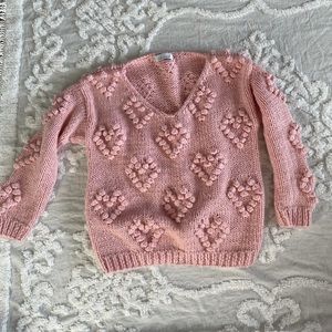 ChicWish Brand Blush Pink Heart Sweater